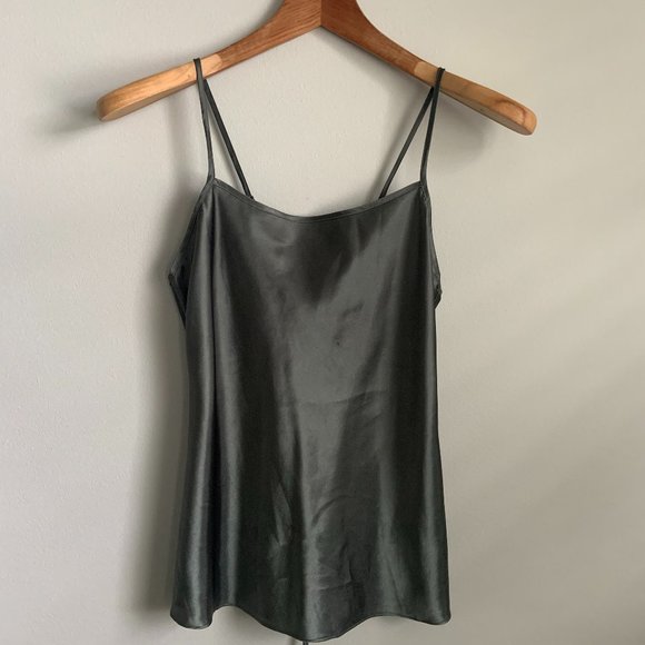 Teddy Silk Top Lace-Up Corset Back Satin Slip Cami Camisole Tank Party Blouse - Picture 3 of 7